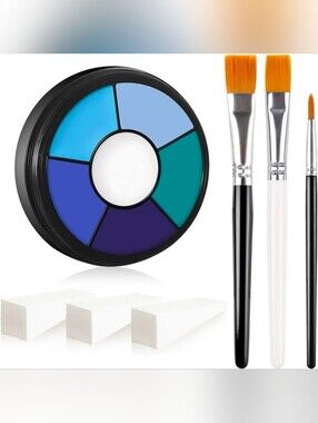 🎃 Blue 5 Color Face Paint Palette 4 pc
